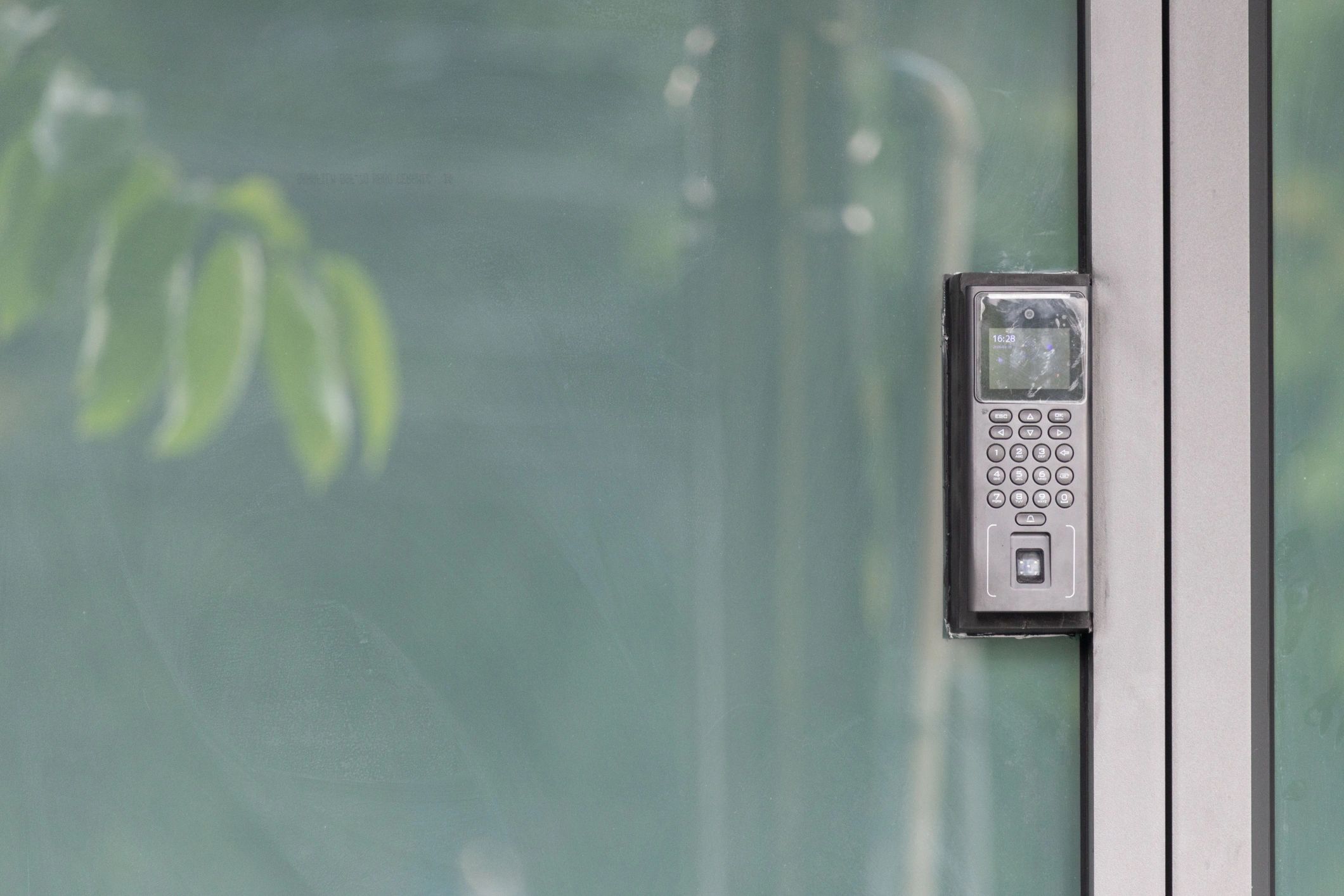 Modern smart door lock with digital keypad and biometric access